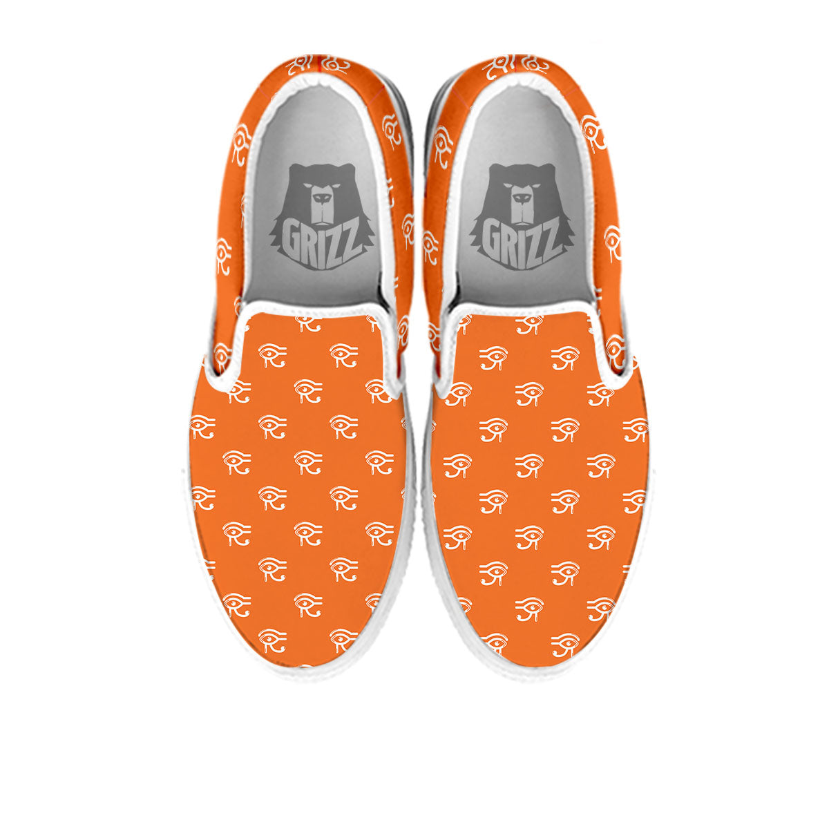 Symbol Eye Of Horus Pattern White Slip On Shoes-grizzshop