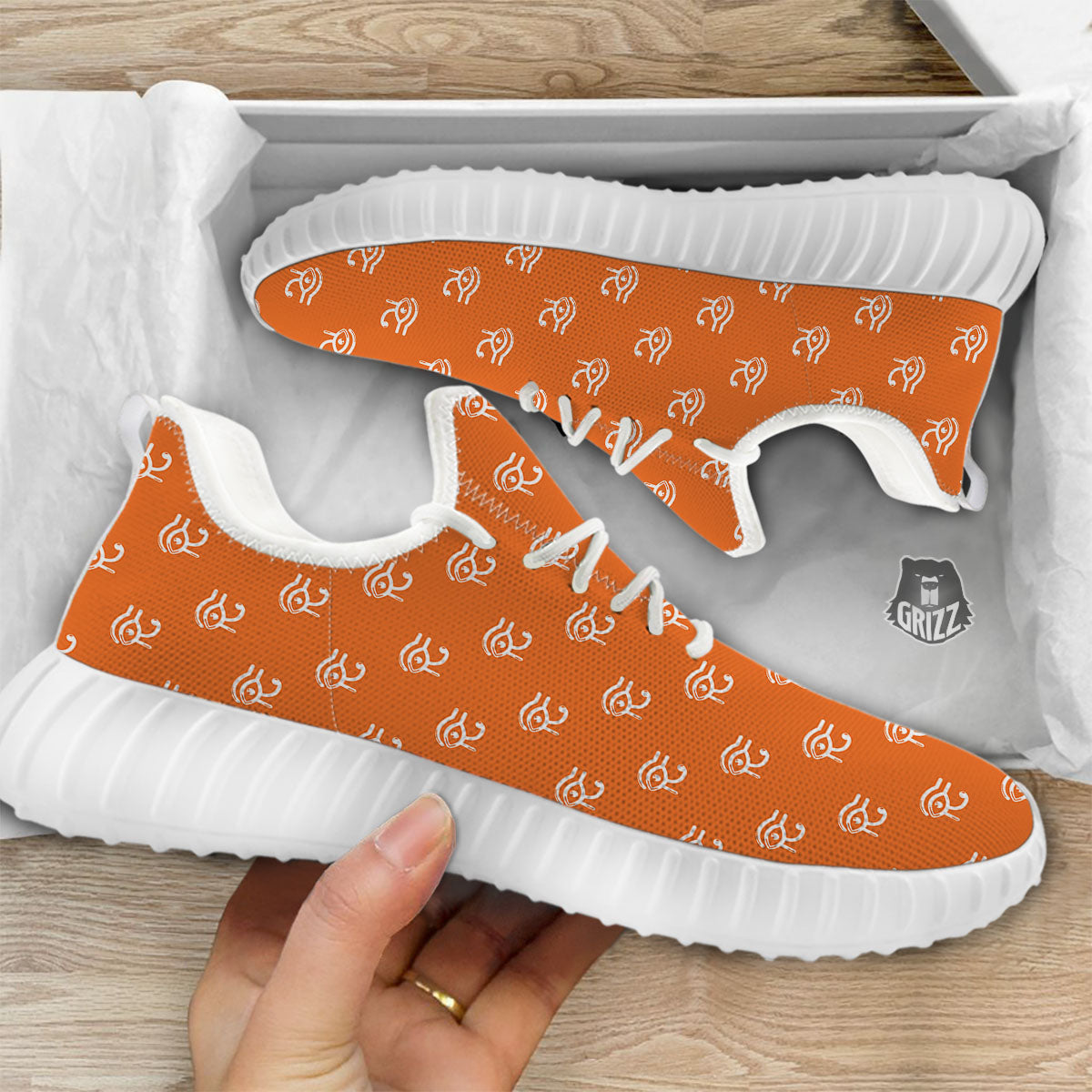 Symbol Eye Of Horus Pattern White Walking Shoes-grizzshop