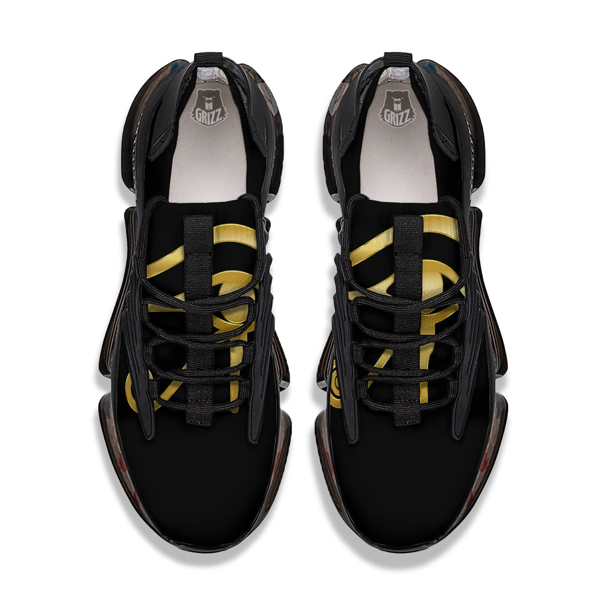 Symbol Eye Of Horus Print Black Gym Shoes-grizzshop