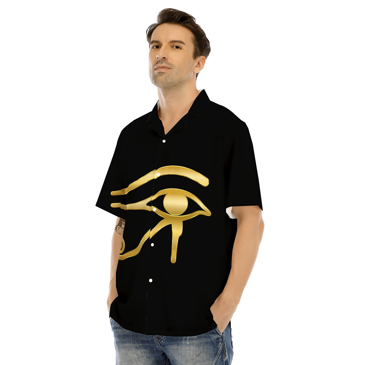 Symbol Eye Of Horus Print Men's Hawaiian Shirt-grizzshop