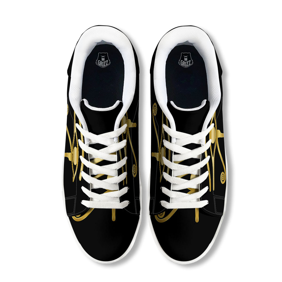 Symbol Eye Of Horus Print White Low Top Sneakers-grizzshop