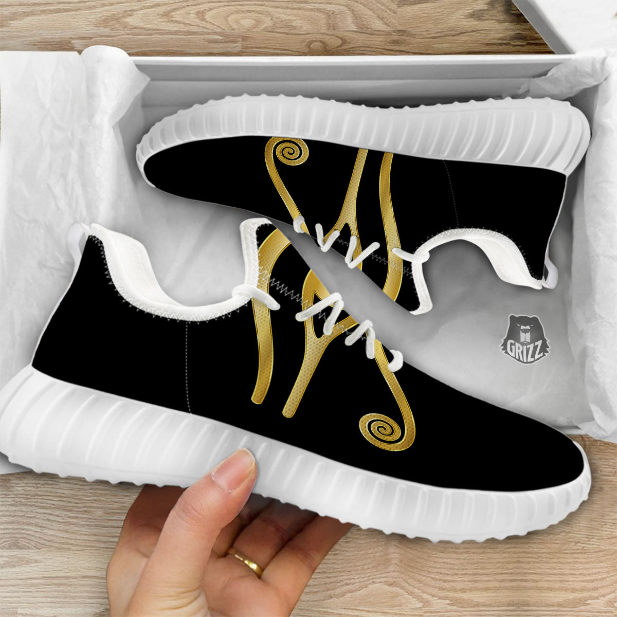 Symbol Eye Of Horus Print White Walking Shoes-grizzshop