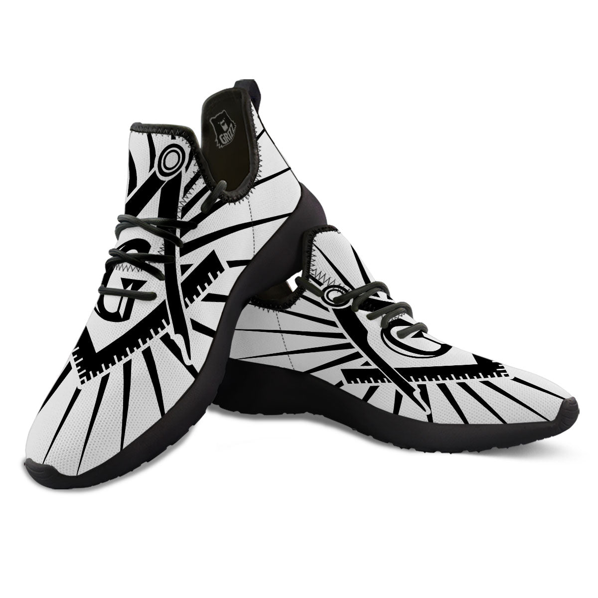 Symbol Freemasonry Print Black Athletic Shoes-grizzshop