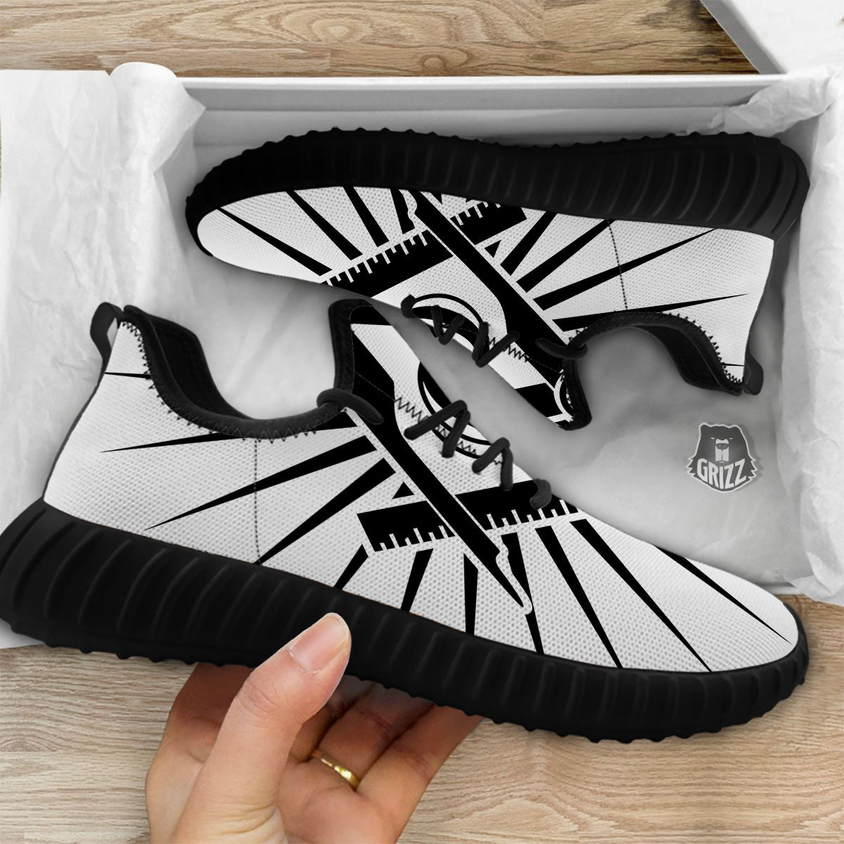 Symbol Freemasonry Print Black Walking Shoes-grizzshop