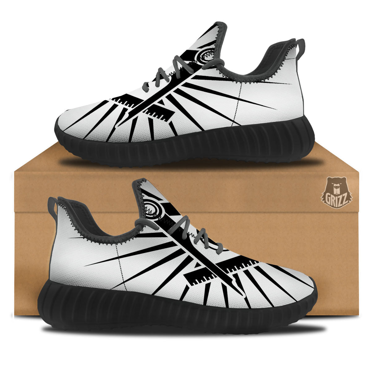 Symbol Freemasonry Print Black Walking Shoes-grizzshop