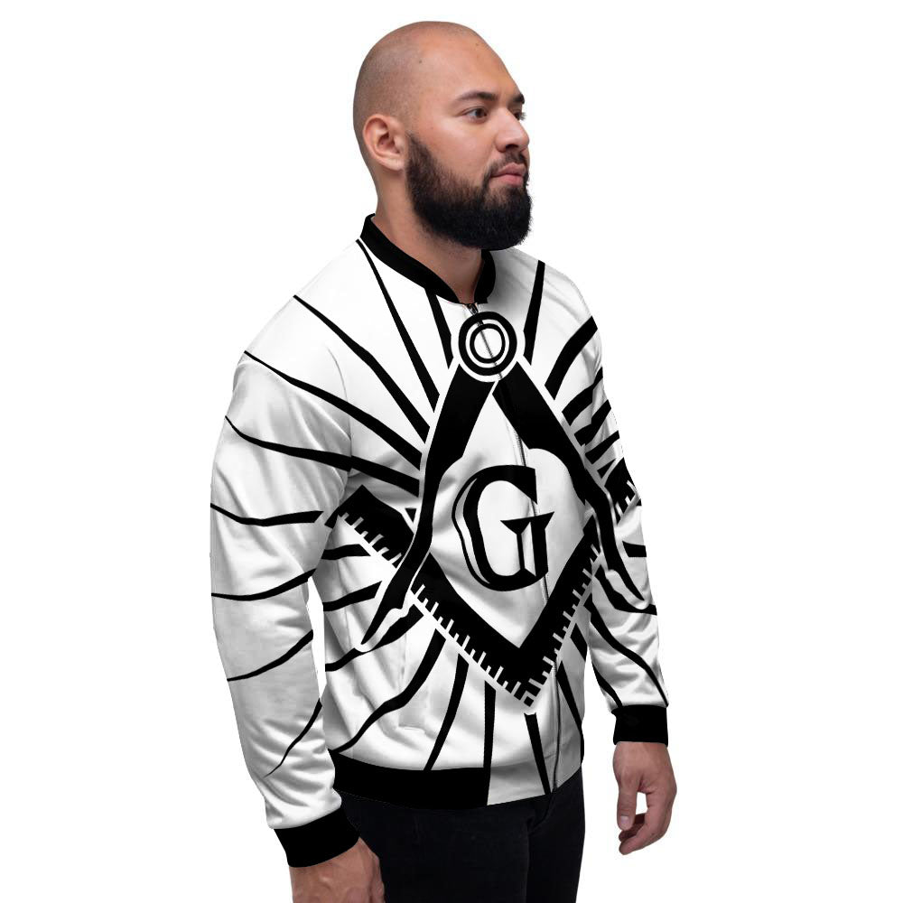 Symbol Freemasonry Print Men's Bomber Jacket-grizzshop