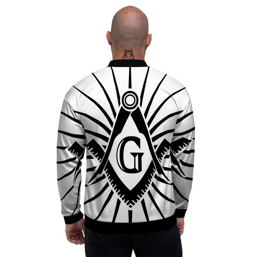 Symbol Freemasonry Print Men's Bomber Jacket-grizzshop