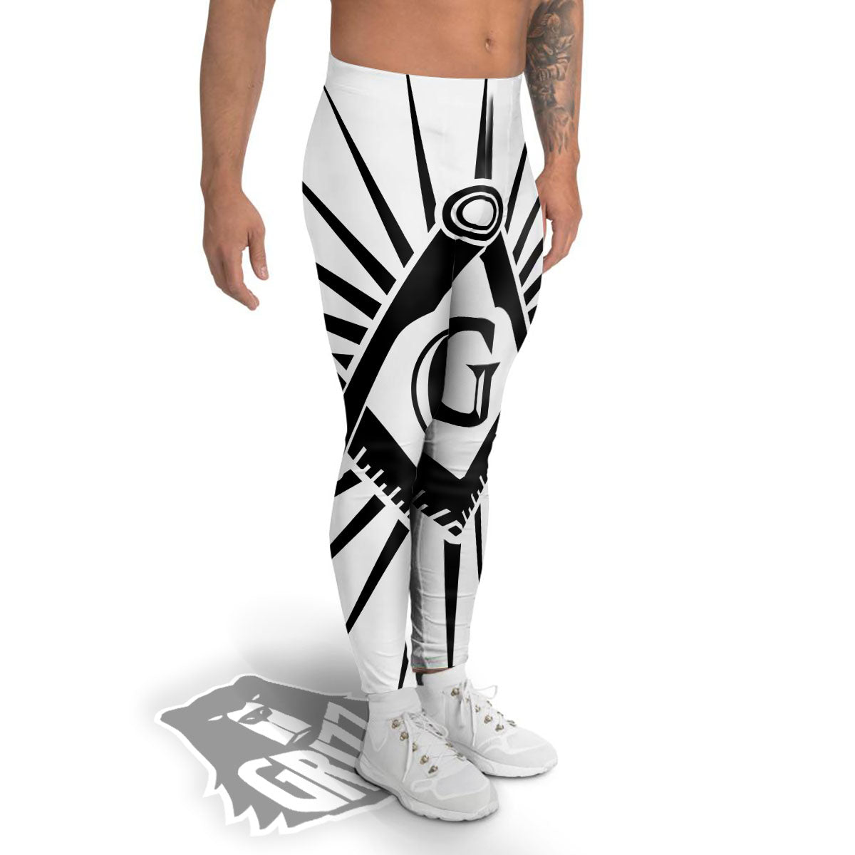 Symbol Freemasonry Print Men's Leggings-grizzshop