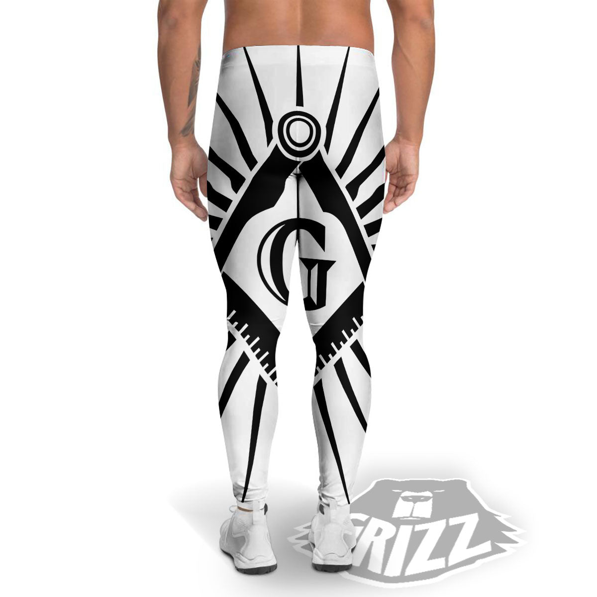 Symbol Freemasonry Print Men's Leggings-grizzshop