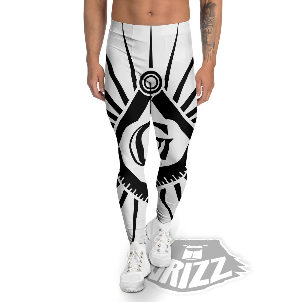 Symbol Freemasonry Print Men's Leggings-grizzshop