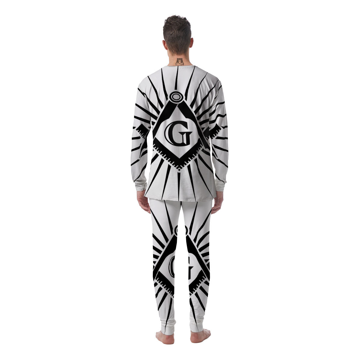 Symbol Freemasonry Print Men's Pajamas-grizzshop