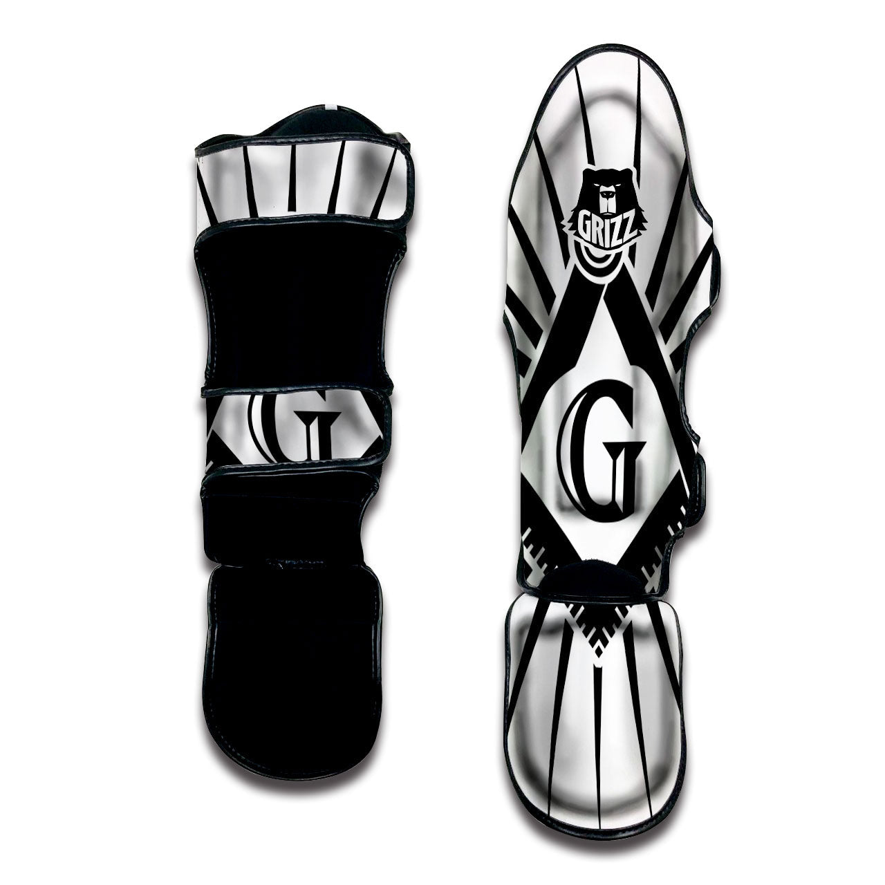 Symbol Freemasonry Print Muay Thai Shin Guards-grizzshop
