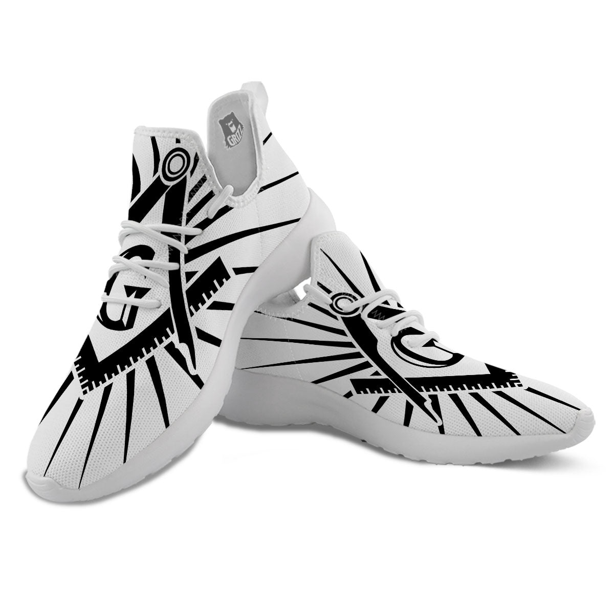 Symbol Freemasonry Print White Athletic Shoes-grizzshop