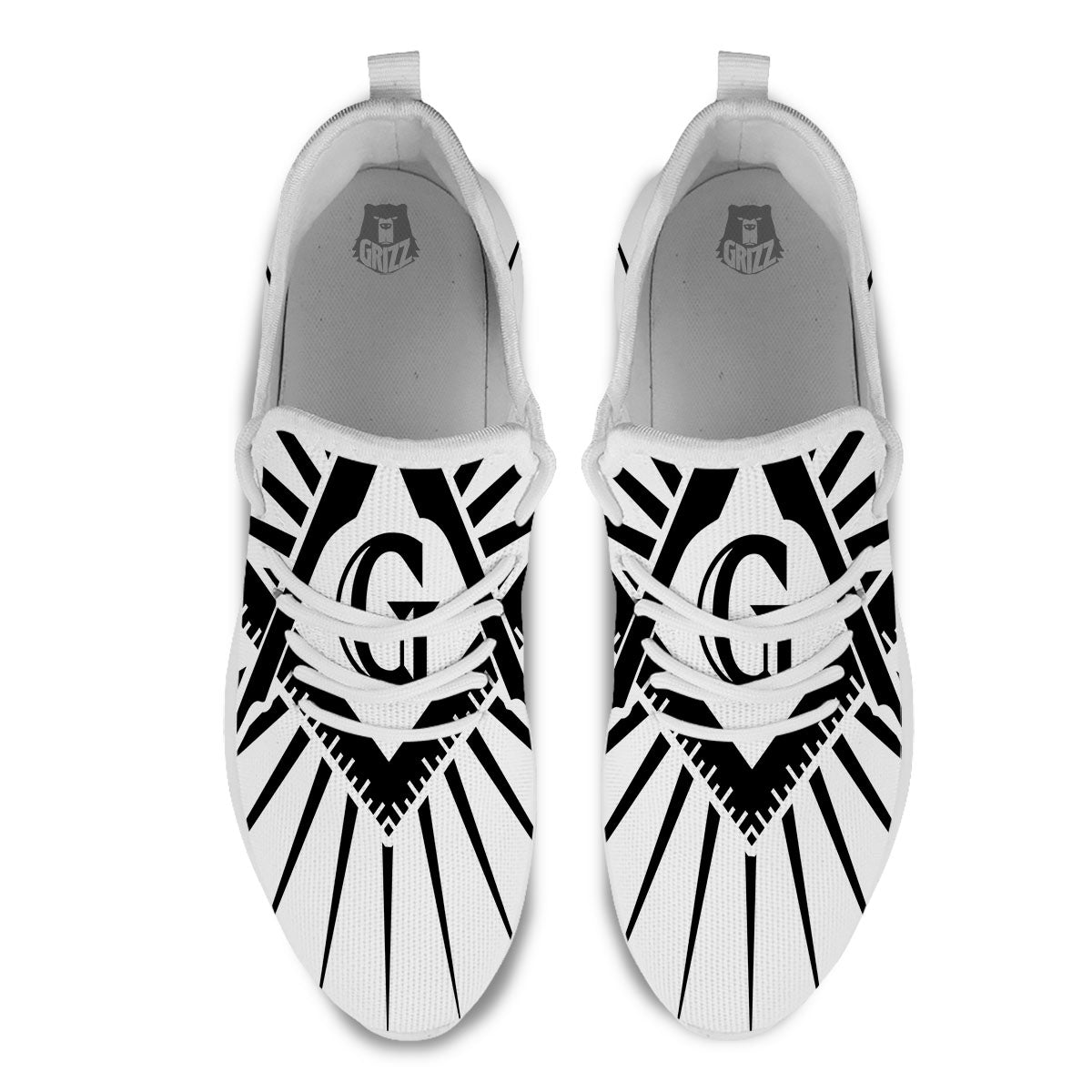 Symbol Freemasonry Print White Athletic Shoes-grizzshop