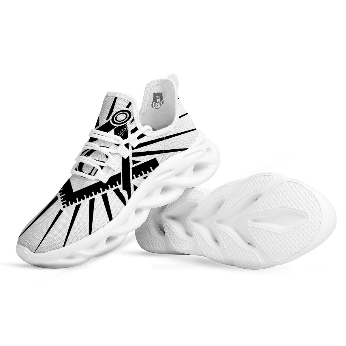 Symbol Freemasonry Print White Running Shoes-grizzshop