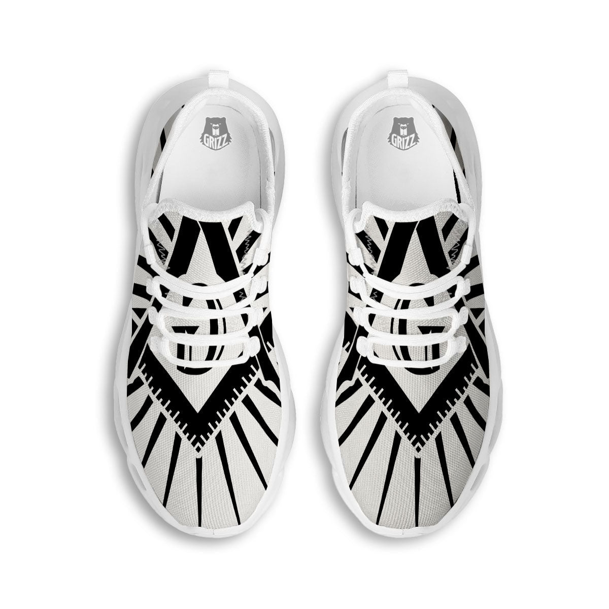 Symbol Freemasonry Print White Running Shoes-grizzshop