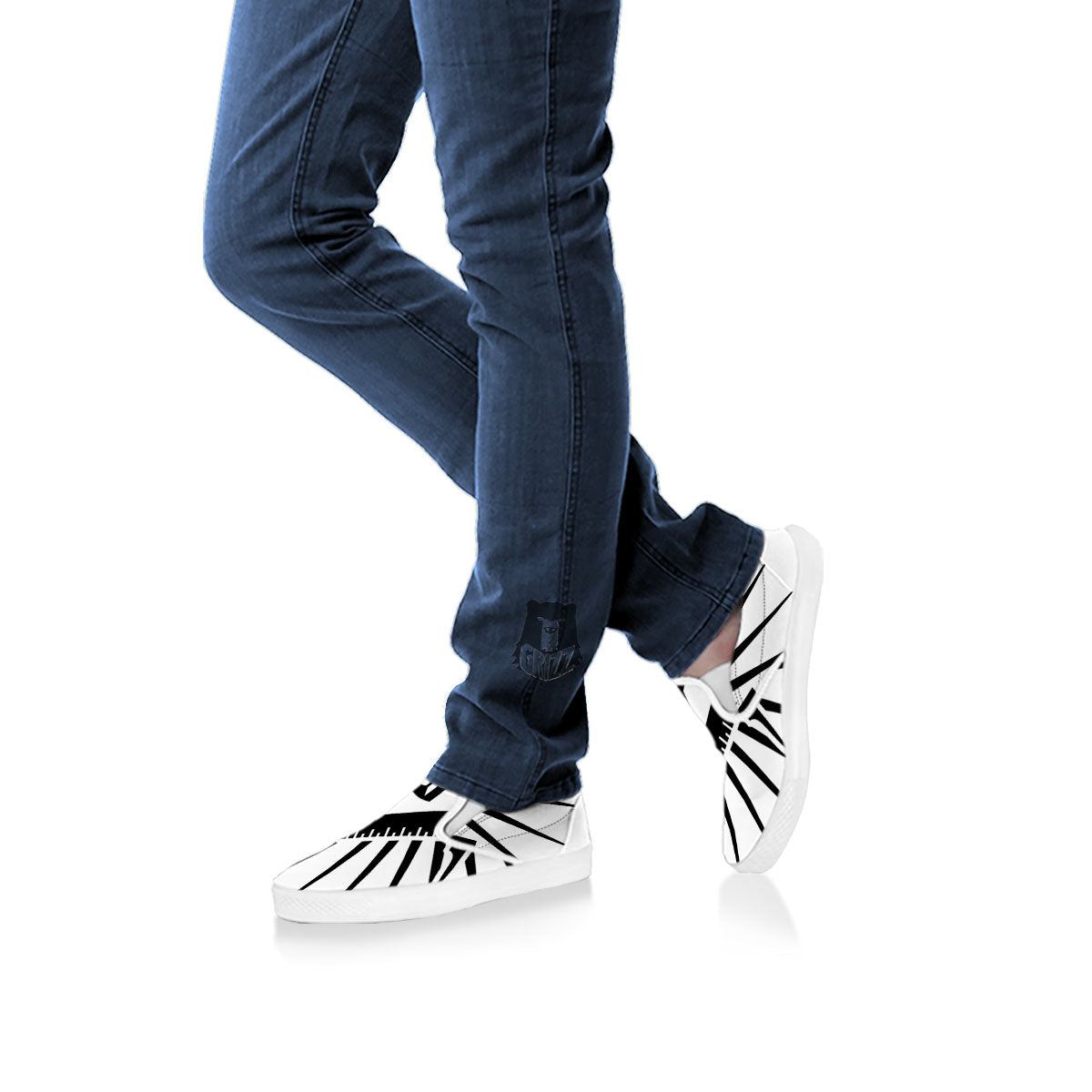 Symbol Freemasonry Print White Slip On Shoes-grizzshop
