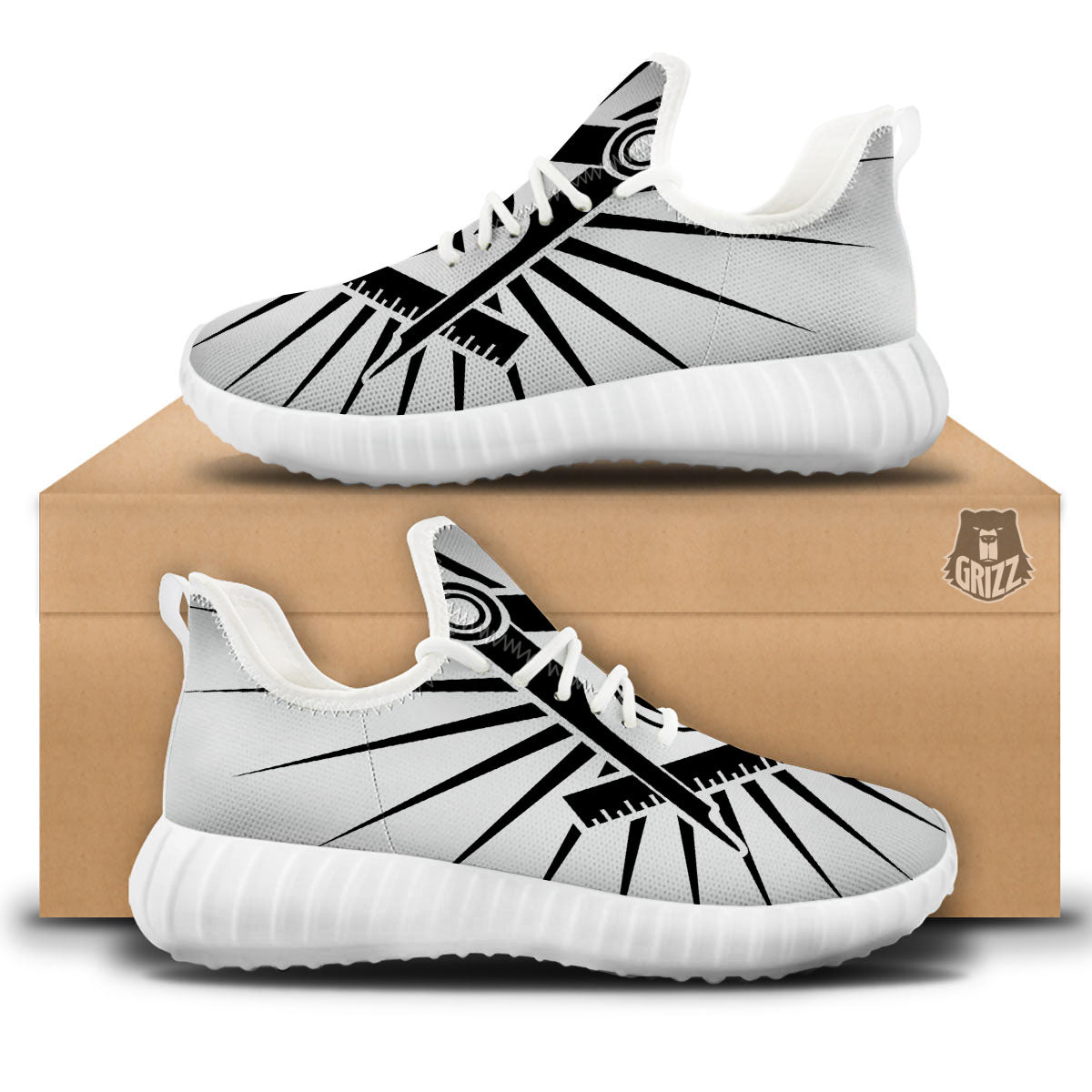 Symbol Freemasonry Print White Walking Shoes-grizzshop