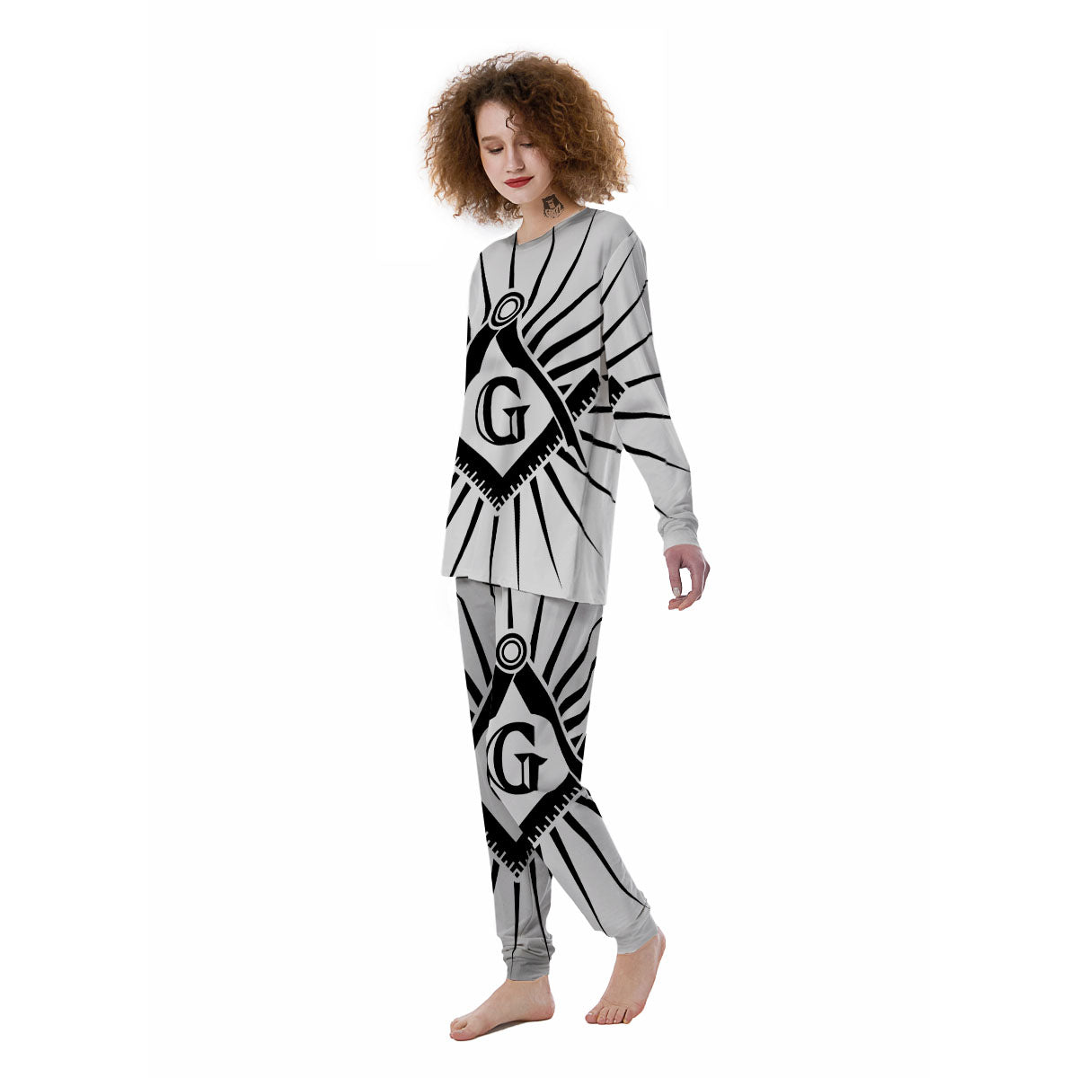 Symbol Freemasonry Print Women's Pajamas-grizzshop
