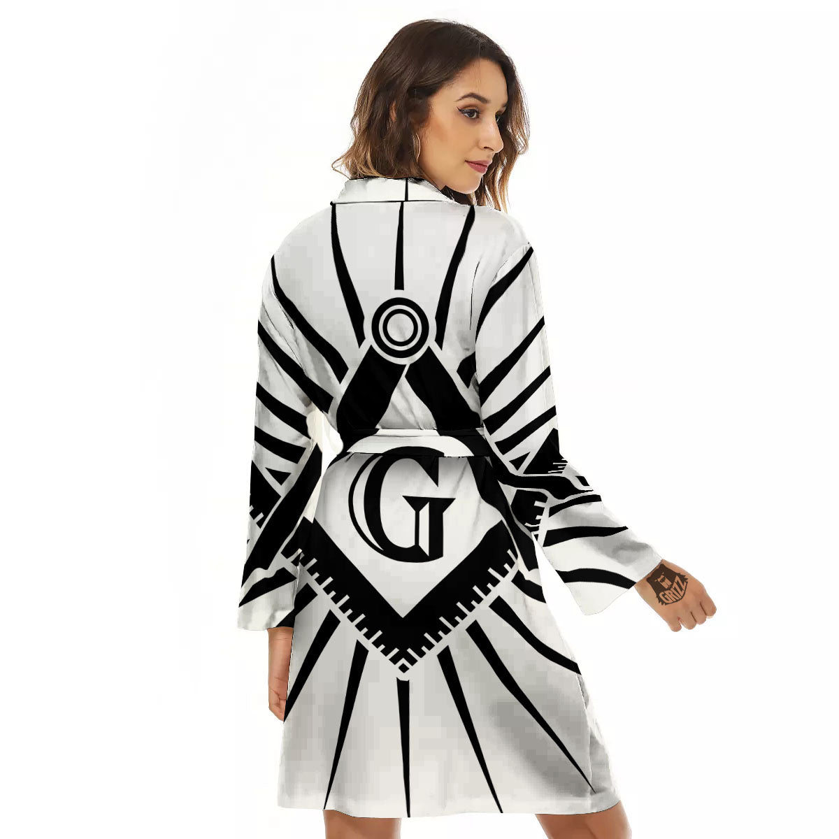 Symbol Freemasonry Print Women's Robe-grizzshop