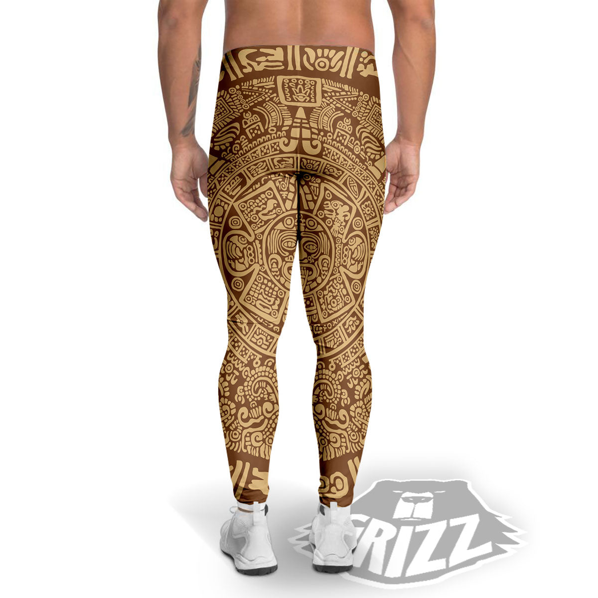 Symbol Mayan Print Men's Leggings-grizzshop