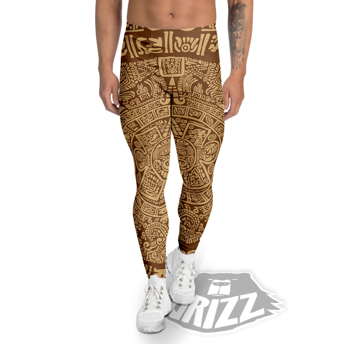 Symbol Mayan Print Men's Leggings-grizzshop