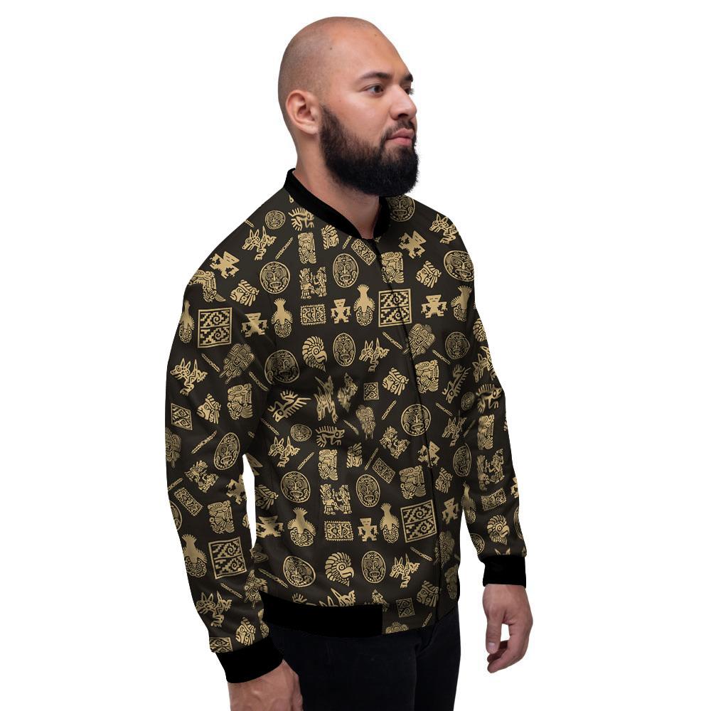 Symbol Mayan Print Pattern Men's Bomber Jacket-grizzshop