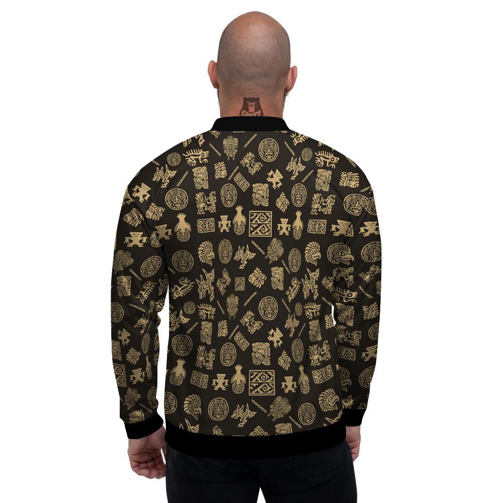 Symbol Mayan Print Pattern Men's Bomber Jacket-grizzshop