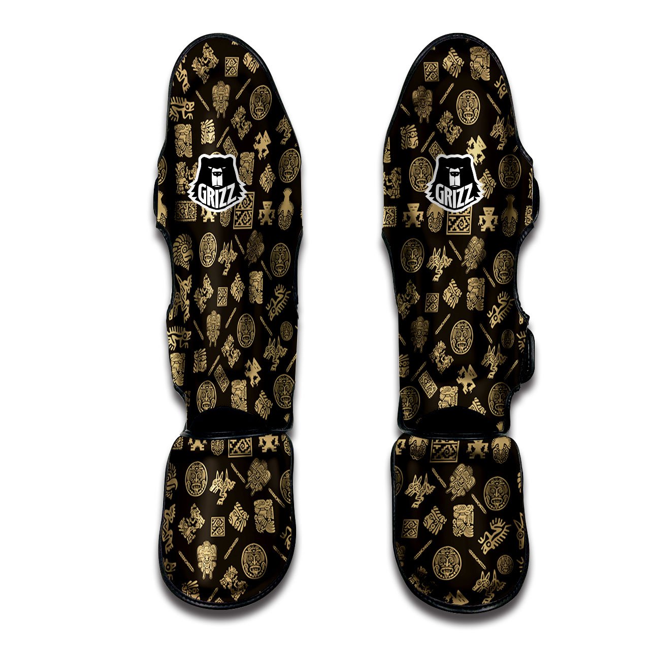 Symbol Mayan Print Pattern Muay Thai Shin Guards-grizzshop