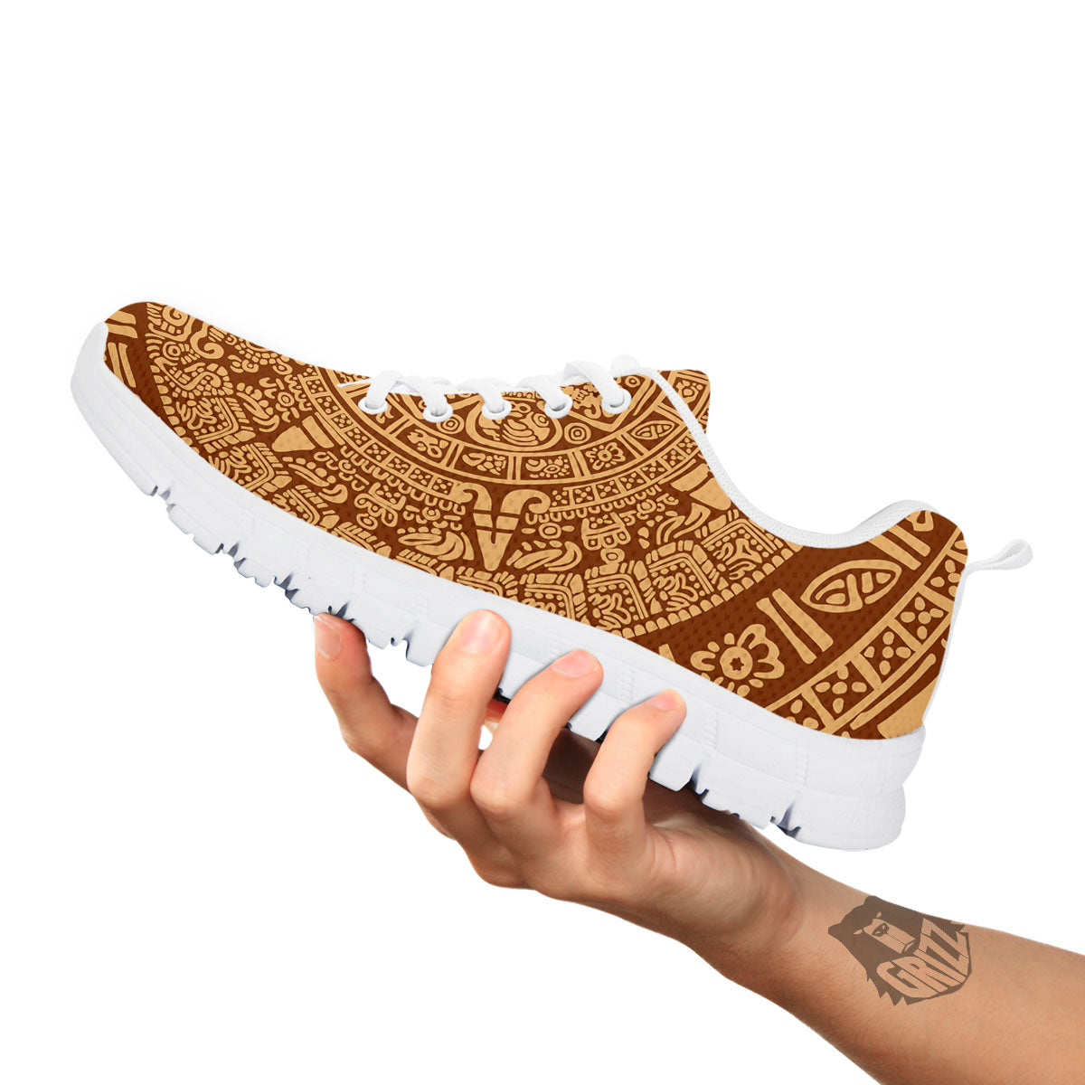 Symbol Mayan Print White Sneaker-grizzshop