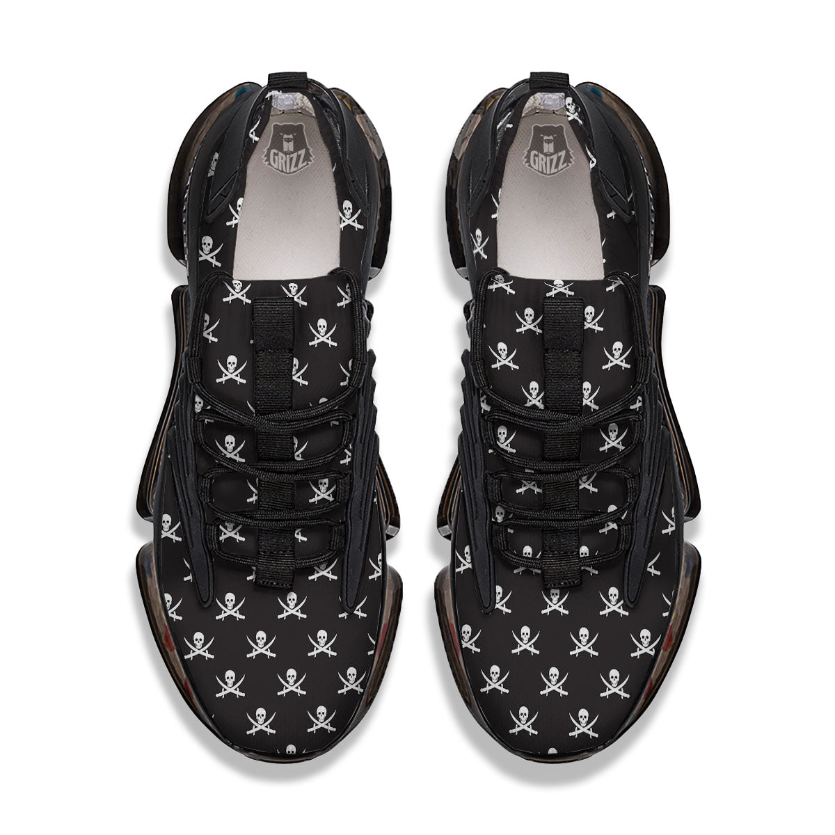 Symbol Pirate Skull Print Pattern Black Gym Shoes-grizzshop