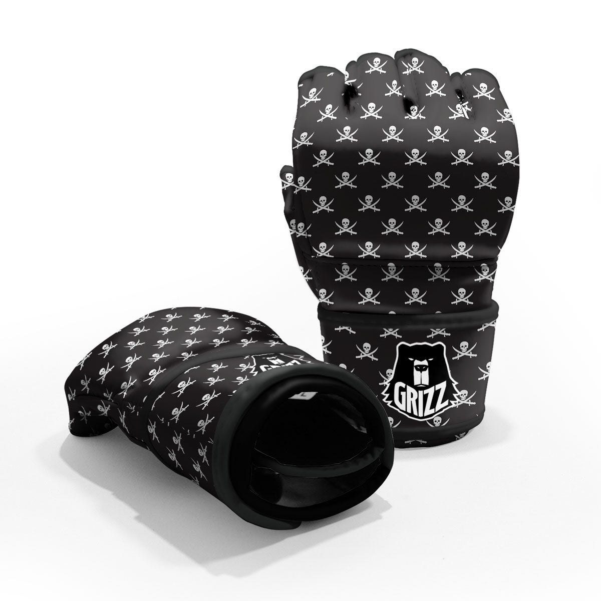 Symbol Pirate Skull Print Pattern MMA Gloves-grizzshop