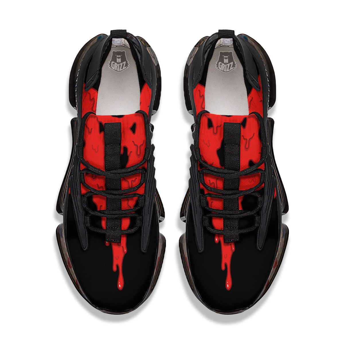 Symbol Red Pentagram Print Black Gym Shoes-grizzshop