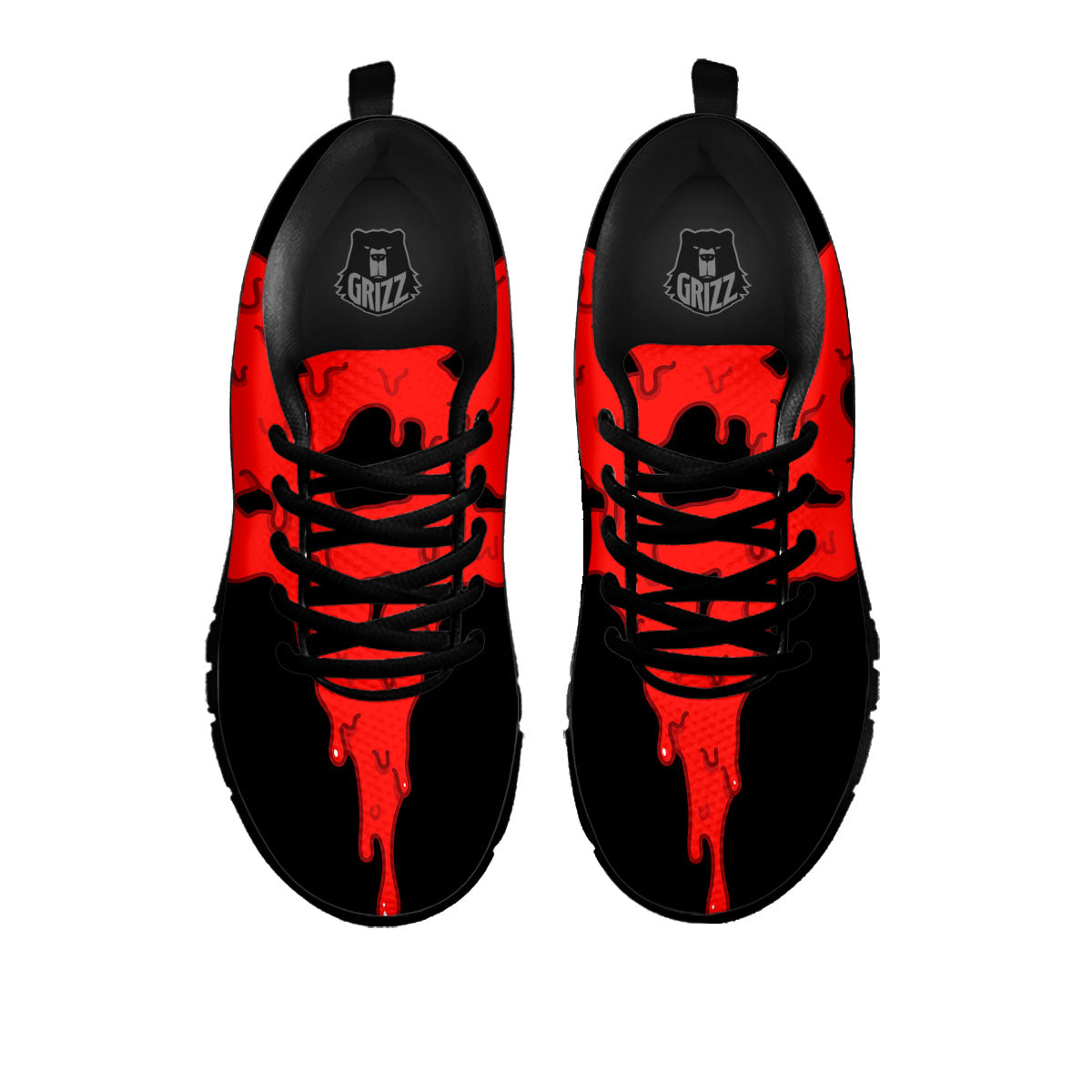 Symbol Red Pentagram Print Black Sneaker-grizzshop