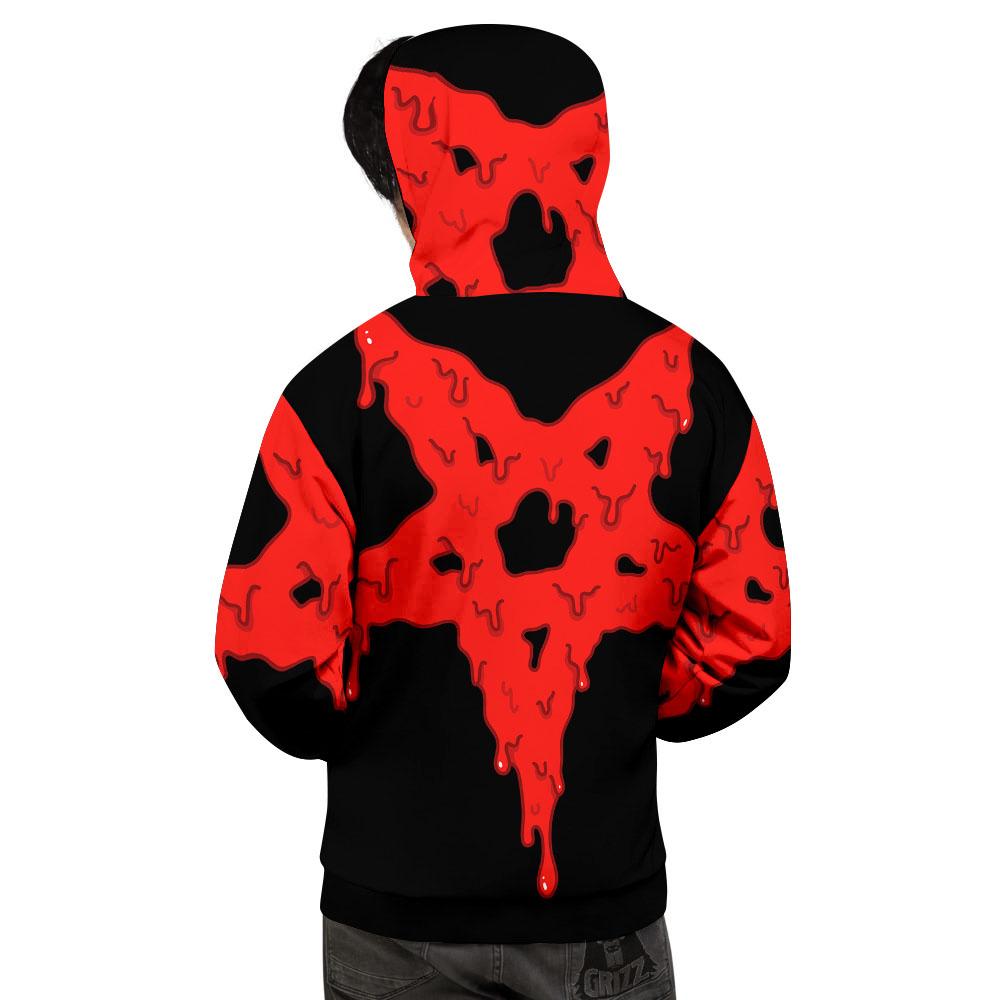 Symbol Red Pentagram Print Men's Hoodie-grizzshop