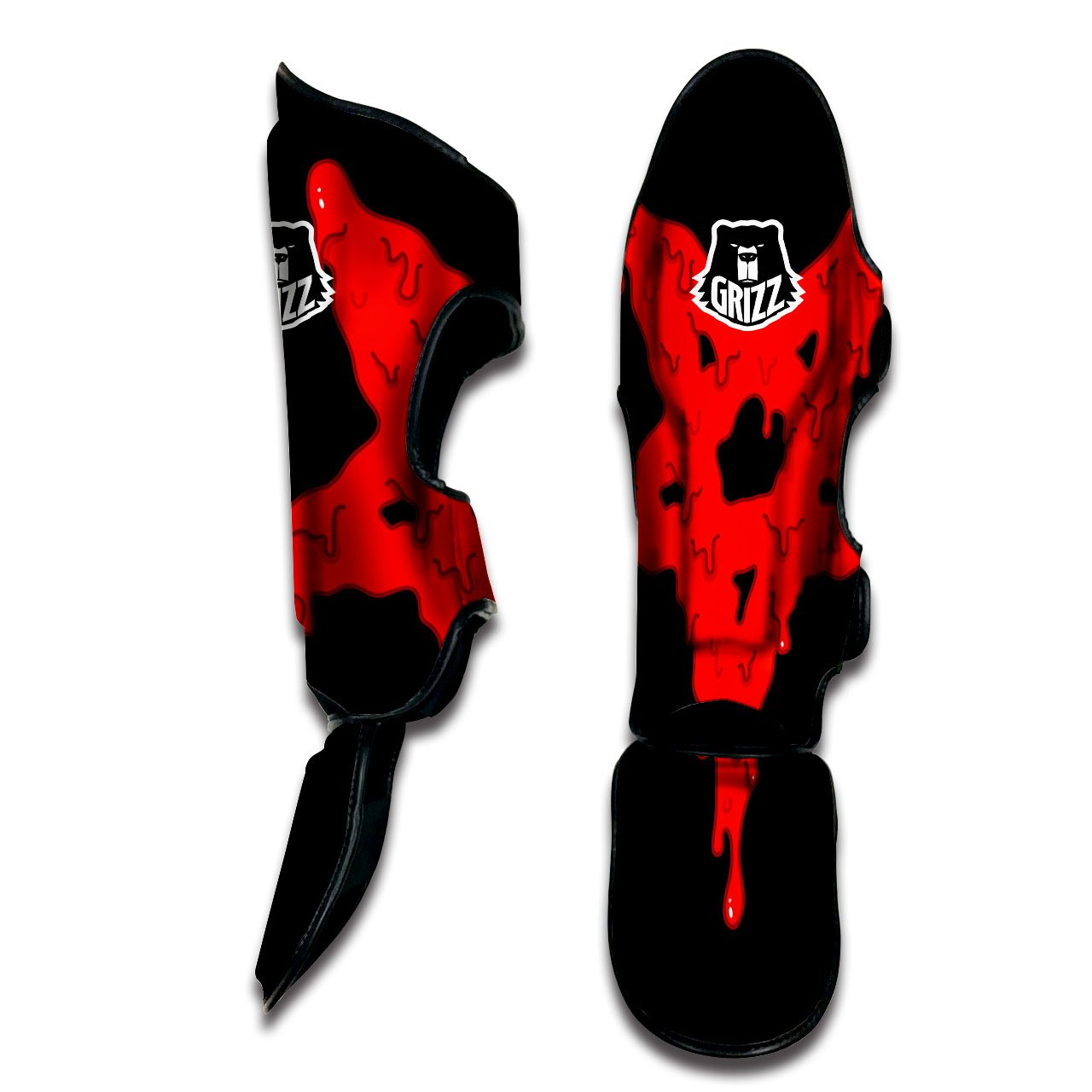 Symbol Red Pentagram Print Muay Thai Shin Guards-grizzshop