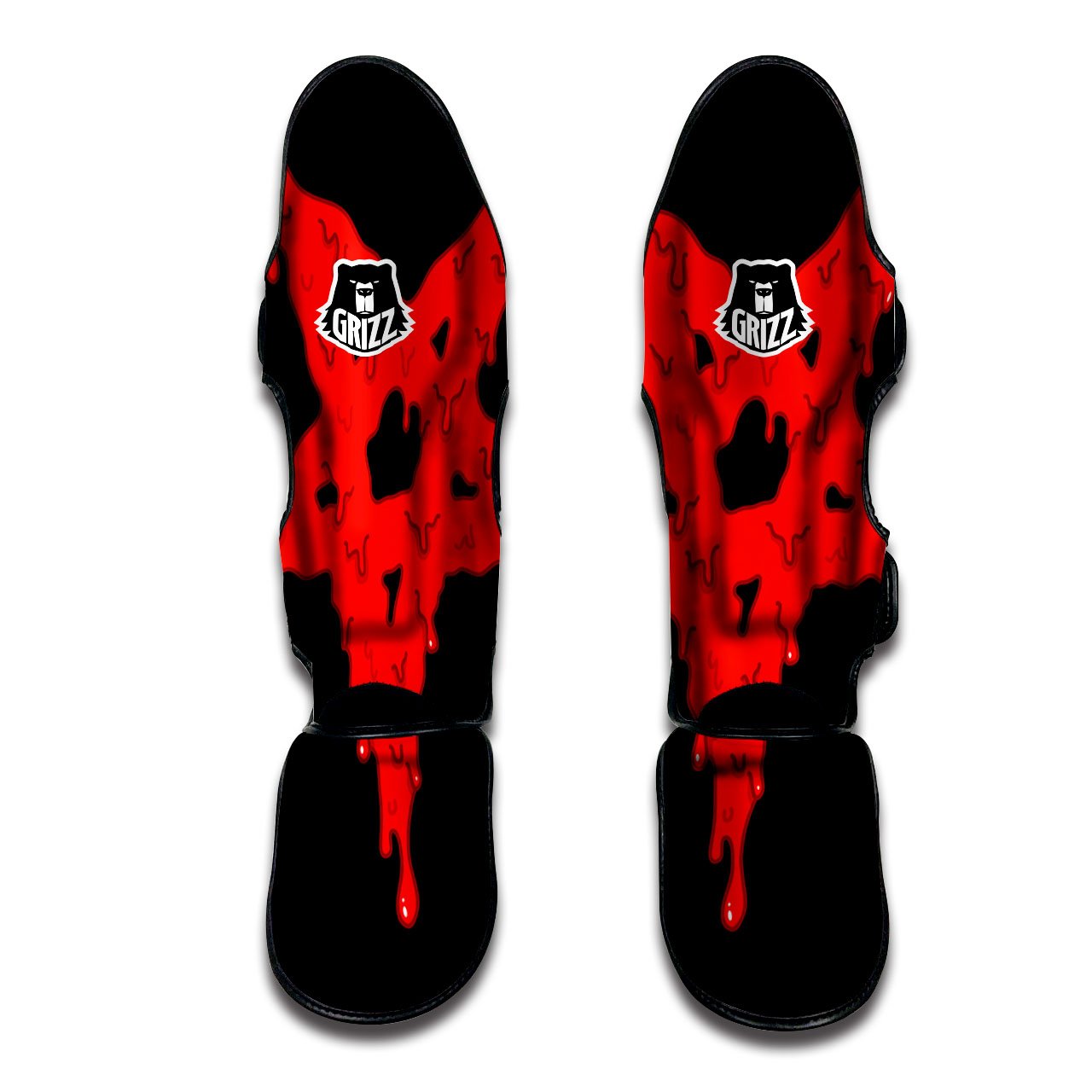 Symbol Red Pentagram Print Muay Thai Shin Guards-grizzshop