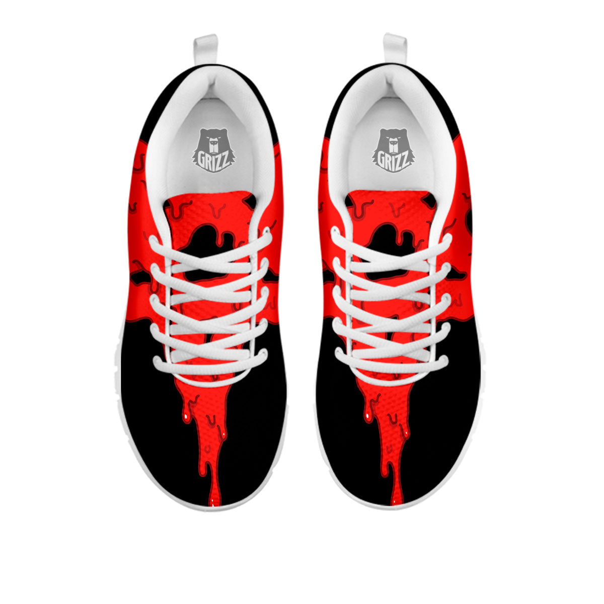 Symbol Red Pentagram Print White Sneaker-grizzshop