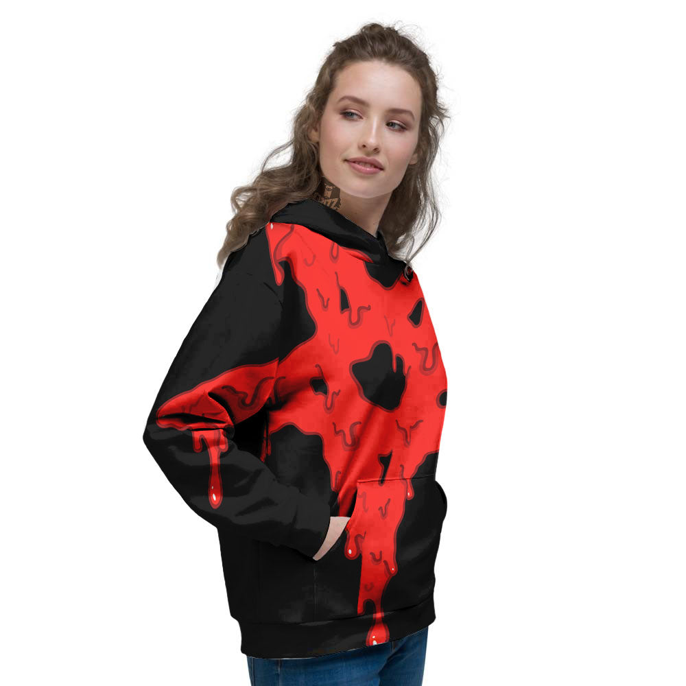 Symbol Red Pentagram Print Women's Hoodie-grizzshop