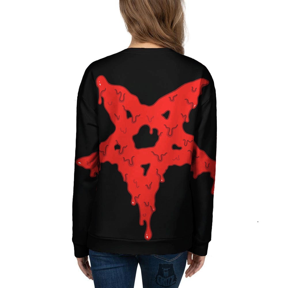 Symbol Red Pentagram Print Women's Sweatshirt-grizzshop