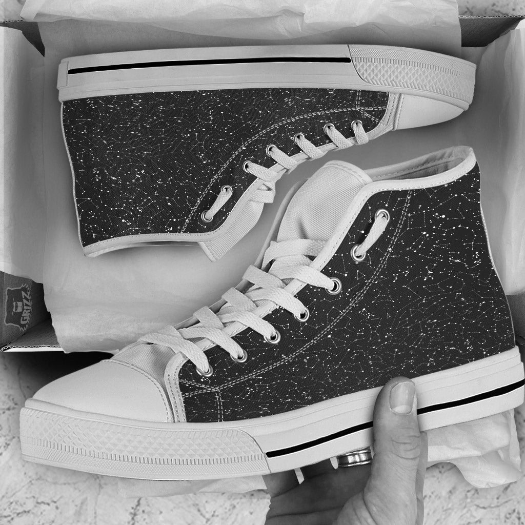 Symbols Constellation Print Pattern White High Top Shoes-grizzshop