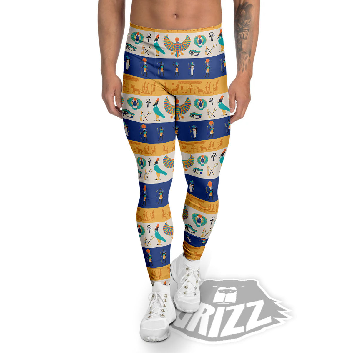 Symbols Egyptian Print Pattern Men's Leggings-grizzshop