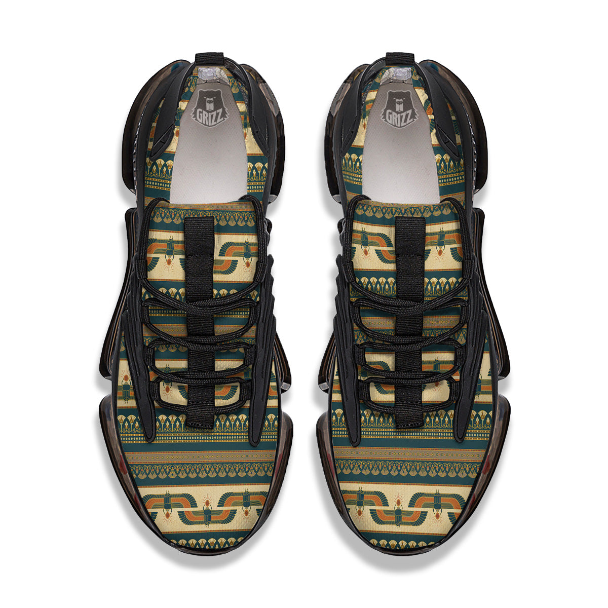 Symbols Of Ancient Egypt Print Pattern Black Gym Shoes-grizzshop