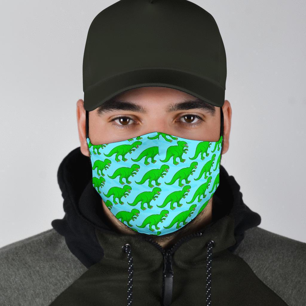 T rex Dinosaur Pattern Print Face Mask-grizzshop