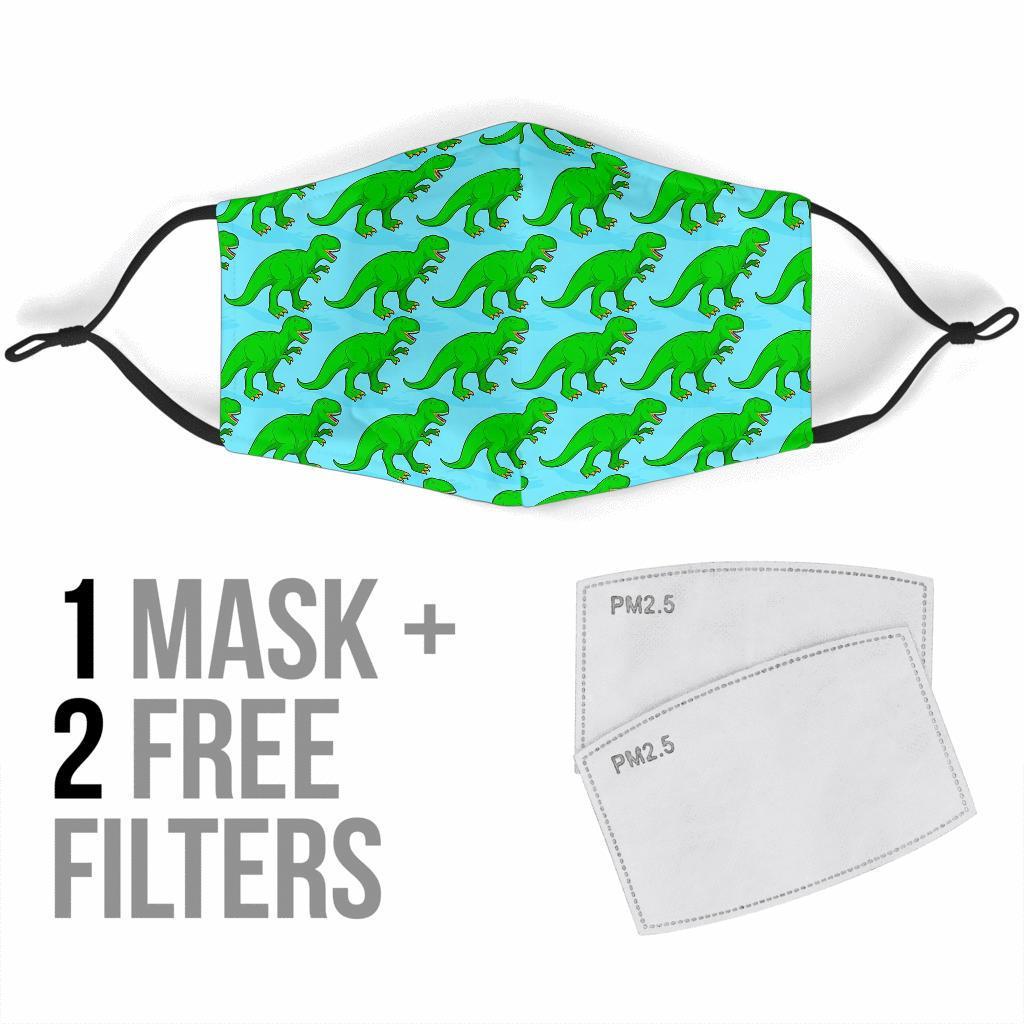 T rex Dinosaur Pattern Print Face Mask-grizzshop