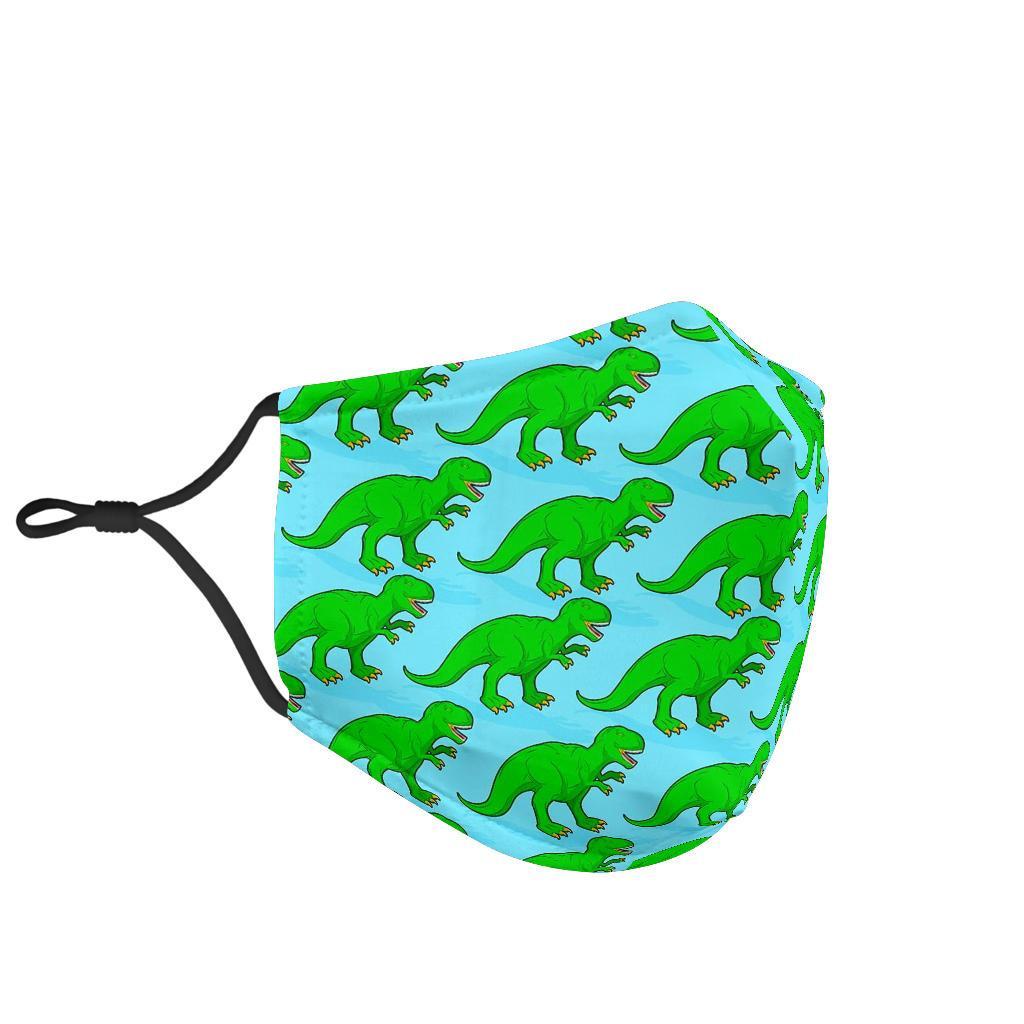 T rex Dinosaur Pattern Print Face Mask-grizzshop