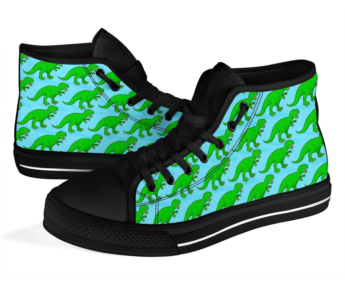 T rex Dinosaur Pattern Print Men Women's High Top Shoes-grizzshop