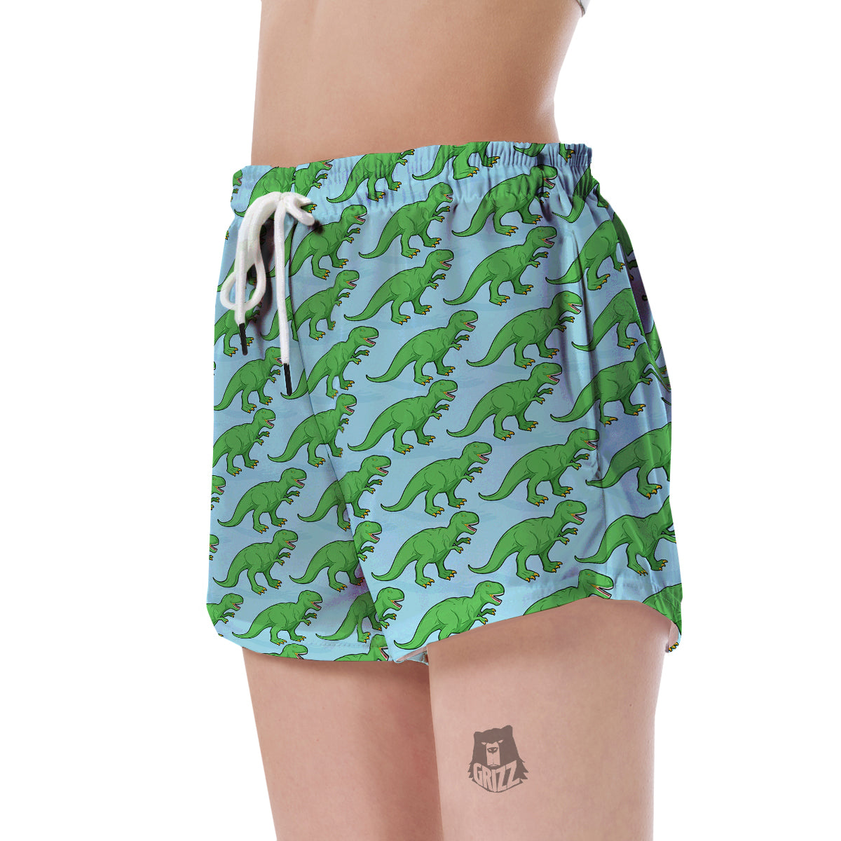T rex Dinosaur Pattern Print Women's Shorts-grizzshop