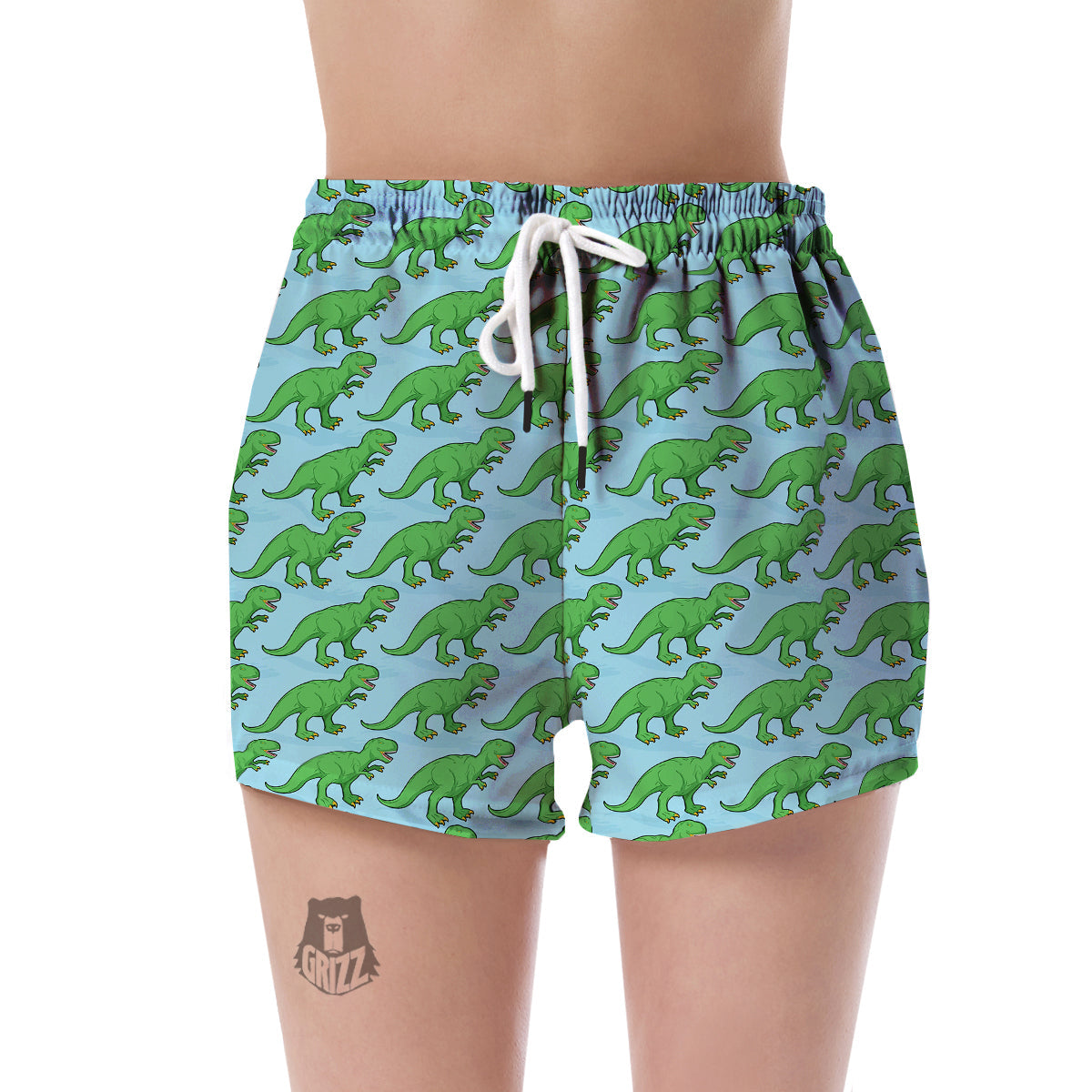 T rex Dinosaur Pattern Print Women's Shorts-grizzshop