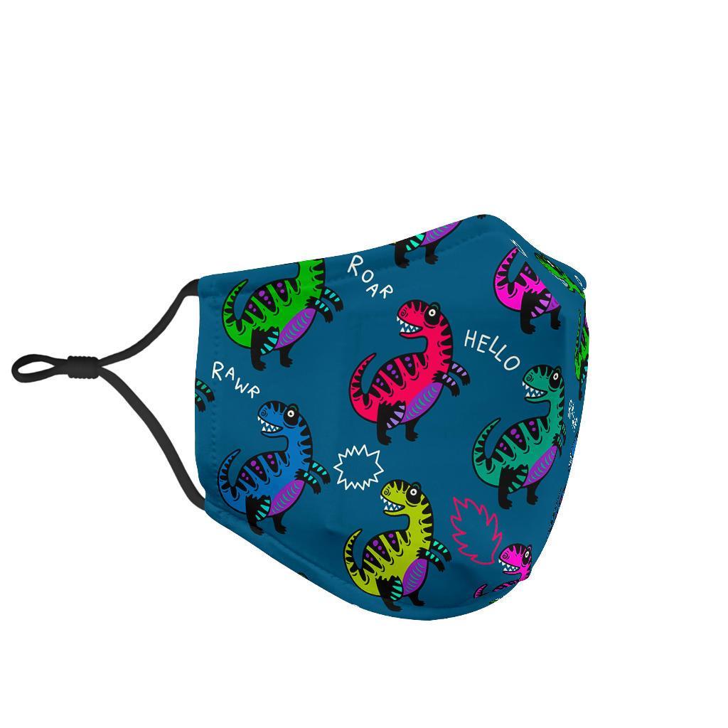 T rex Dinosaur Print Pattern Face Mask-grizzshop